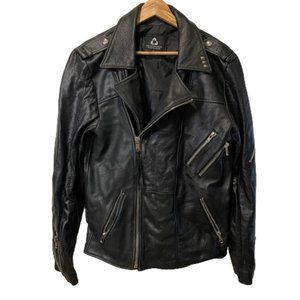 Used Men's Pelechecoco "Clyde" Recycled Leather Biker Moto Jacket